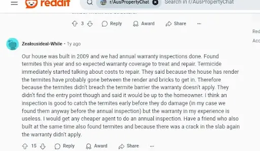 termite inspection review